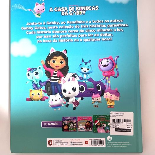 Portuguese Gabby's Dollhouse Book - Five Minute Stories