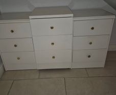 3-Piece Modular White Chest of Drawers