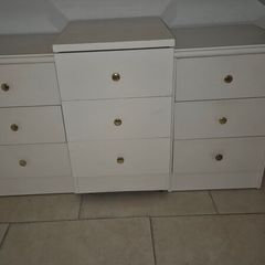 3-Piece Modular White Chest of Drawers