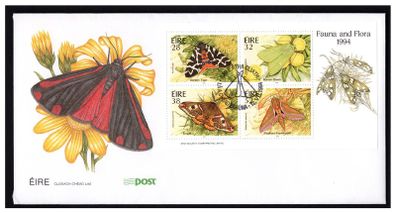 1994 Ireland Fauna & Flora Moths Commemorative Stamps Miniature Sheet An Post First Day Cover (FDC)