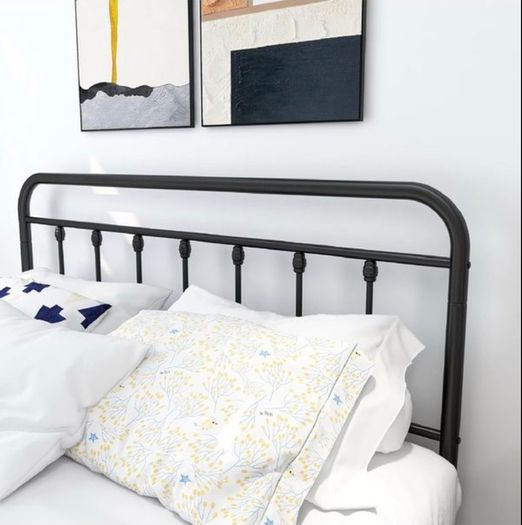King Size Bed Frame with Headboard and Footboard/Under Bed Storage, Metal Bed Frames King Size Mattress Base No Box Spring Needed, Enhanced Support Noise Free, Black