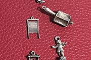 5 Small Vintage Silver Pendants