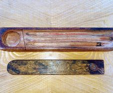 antique wooden pencil case