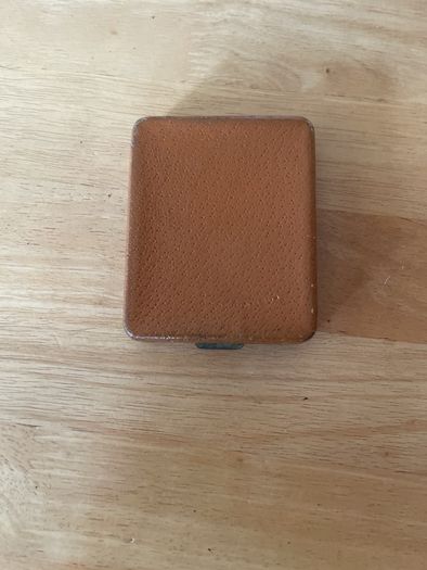 Pigskin cigar case , brass edged 1950s/60s