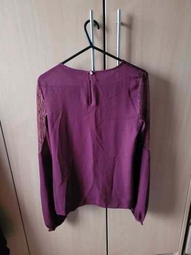 Beautifull elegant shirt blouse with lace burgund