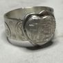 Handmade sterling silver love heart ring with trickles on the wide band. Size R Image 6