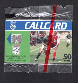 1995 Ireland 50 unit Nissan European Hockey Championships which took place at UCD, Belfield, Dublin 4 the 16th-27th of August 1995 (Schlumberger SC7) Call Card Mint in Packaging. Telecom Eireann Card Number 1096