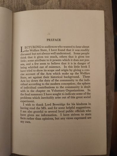 The Welfare State. By D.l. Hobman. First Edition 1953 Hardback In Good Condition. See Photos For Same.