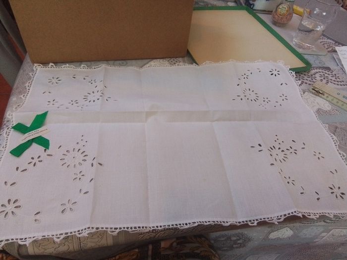 Hand Embroidered Donegal linen Tray Cloth