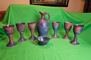 Michael Kennedy Sligo Studio Pottery Set  Large Jug + 6 Goblets + Creamer | Irish Studio Ceramics