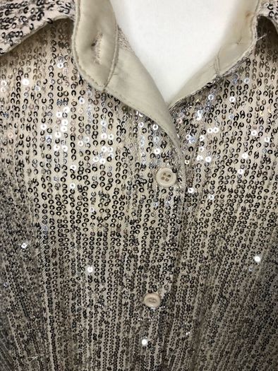 Boohoo champagne sequinned blouse (size 28)