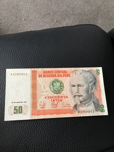 Rare Peru Banknote 50 Intis