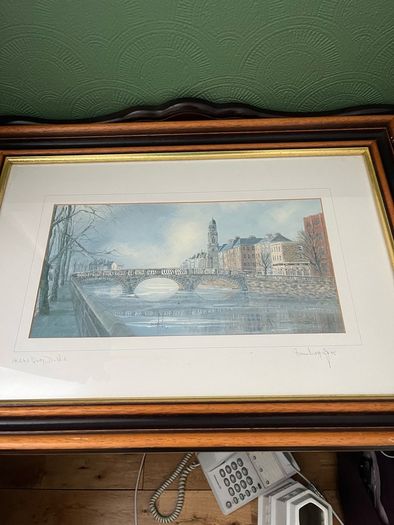 Signed lithograph by Breandan Hayes . Arran quay