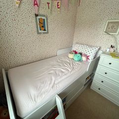Single Low Sleeper Kids Bed with Storage and Ladder