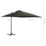 Cantilever Umbrella with Pole and LED Lights Anthracite 250 cm Image 10