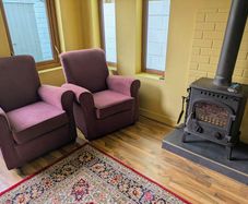 2 vintage plum purple high back armchairs and one 2.5 Seat sofa
