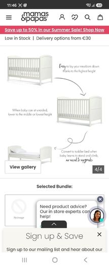 Mamas and Papas Dover Cot Bed
