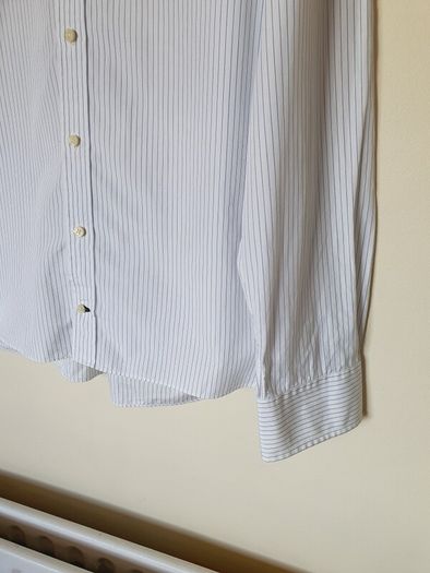 Tommy hilfiger 2007 long sleeve shirt size xxl white blue/pin pit to pit 25" like new