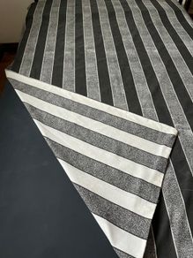 Black/White striped single duvet