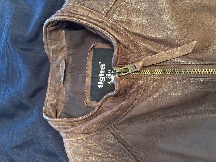 Womens Brown leather jacket size 12-14uk