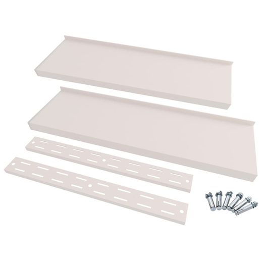 2 Tier Floating Wall Shelves 2 pcs Stainless Steel 240x30 cm