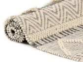 Rug Handwoven Wool White/Grey/Black/Brown
