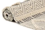Rug Handwoven Wool White/Grey/Black/Brown