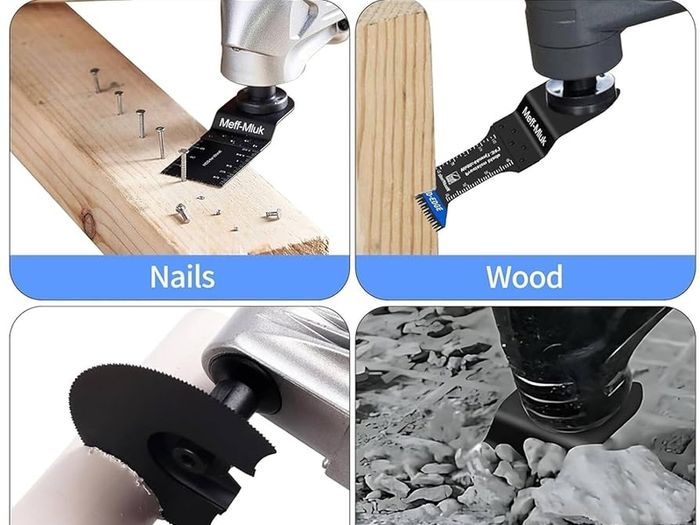 55PCS Titanium Multi Tool Blades, Universal Oscillating Multitool Blades for Wood Plastics Metal Cutting, Quick Release Oscillating Tool Accessories Compatible with DeWalt Makita Dremel and More