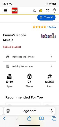 LEGO Friends Emma  Photo Studio
