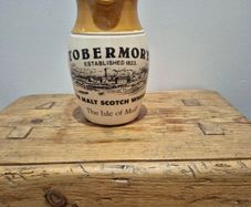 Tobermory Distillery branded stoneware water jug from the Isle of Mull.