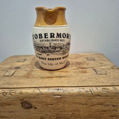 Tobermory Distillery branded stoneware water jug from the Isle of Mull.