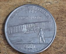 USA, State Quarter Dollar 2001 D North Carolina - free standard postage