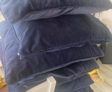 6 large navy cushions new