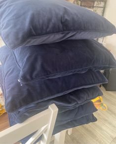 6 large navy cushions new