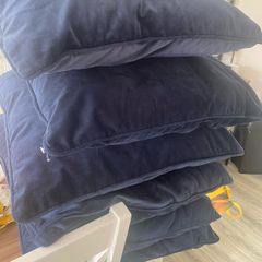 6 large navy cushions new