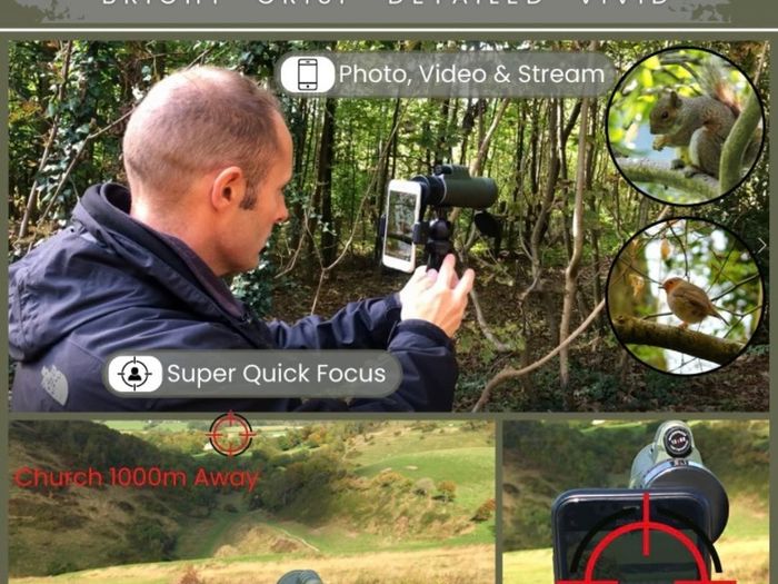 12x50 High Power Monocular Telescope with Smartphone Holder & Tripod for Adults & Kids, Waterproof FMC HD Lens & Scope for Bird Watching, Camping, Hiking, Hunting, Concert, Wildlife, Travel (FREE POSTAGE)