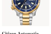 Citizen Automatic 200m Blue Dial Two-Tone Dive Mens Watch