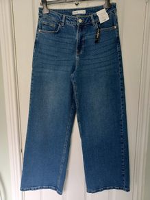 New Ladies High Rise Wide Leg Jeans Size 12 RRP 25