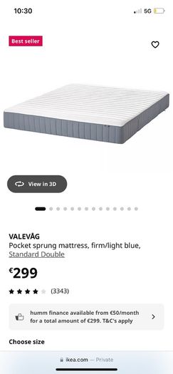 double bed with mattress/ Headboards/ ikea