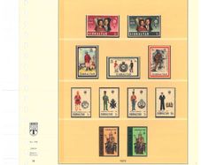 1972-3 Gibraltar Commemorative stamps Mint Never Hinged (MNH) on Lindner-T 18 ring album Pages. Pages 14&15