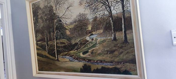 A very old hand-painted painting on canvas