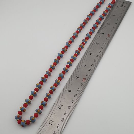 Antique Venetian Style Tiny Eyes Glass & Venetian WhiteHeart Glass Beads Necklace