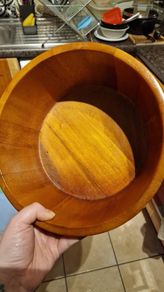 Large solid wooden serving bowl