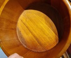 Large solid wooden serving bowl