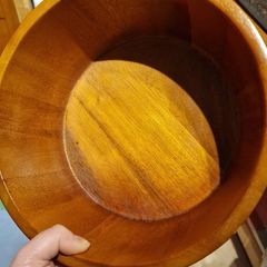 Large solid wooden serving bowl