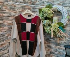 Vintage 90s Baffo Italian Sweater 90s batwing sleeves  Amazing quality  Size large but would fit as oversized medium
