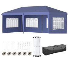 3 x 6m Pop Up Gazebo with Sidewalls and Storage Bag