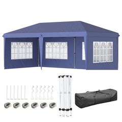 3 x 6m Pop Up Gazebo with Sidewalls and Storage Bag