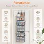 Over the Door Storage, Clear Hanging Organiser with 4 Mesh Side Pockets, Anti Tilt 40 lbs Load Behind Door for Dorm, University Essentials, Room, Bedroom, Kitchen, Light Grey, 5 Shelf, 1 Pack Image 8