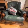 Green leather antique-style suite Image 5